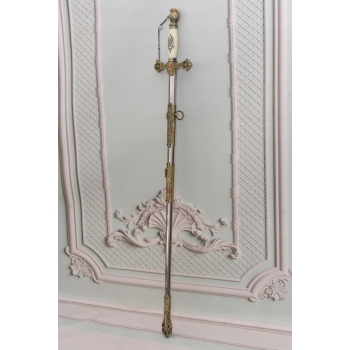 Dekoracyjny Miecz Rycerski - Rycerz Templariusze - Szabla z Pochwą - Ozdoba