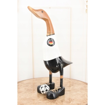 Drewno Teakowe Teak - Drewniana Kaczka - Niemiecki Piłkarz - Figura