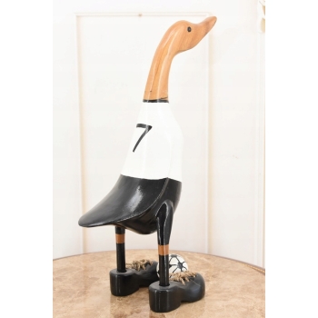 Drewno Teakowe Teak - Drewniana Kaczka - Niemiecki Piłkarz - Figura