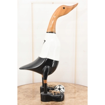 Drewno Teakowe Teak - Drewniana Kaczka - Niemiecki Piłkarz - Figura