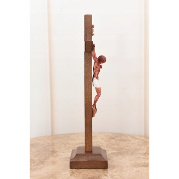 Jezus Na Krzyżu - Stojący Krzyż Pasyjny 24 cm - Serce Jezusa Biblia Religia