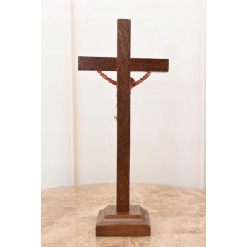 Jezus Na Krzyżu - Stojący Krzyż Pasyjny 24 cm - Serce Jezusa Biblia Religia