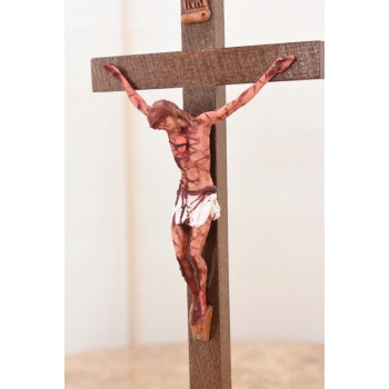 Jezus Na Krzyżu - Stojący Krzyż Pasyjny 24 cm - Serce Jezusa Biblia Religia