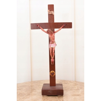 Jezus Na Krzyżu - Stojący Krzyż Pasyjny 30cm - Serce Jezusa Biblia Religia