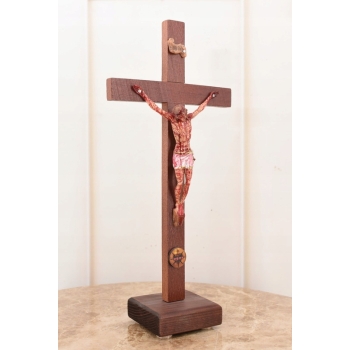 Jezus Na Krzyżu - Stojący Krzyż Pasyjny 30cm - Serce Jezusa Biblia Religia