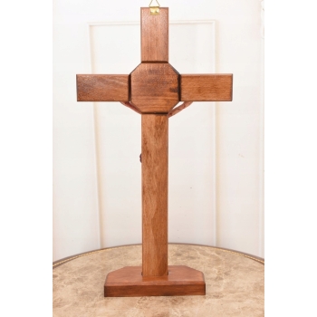 Jezus Na Krzyżu - Stojący Krzyż Pasyjny 42 cm - Serce Jezusa Biblia Religia