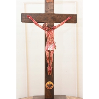 Jezus Na Krzyżu - Stojący Krzyż Pasyjny 43 cm - Serce Jezusa Biblia Religia