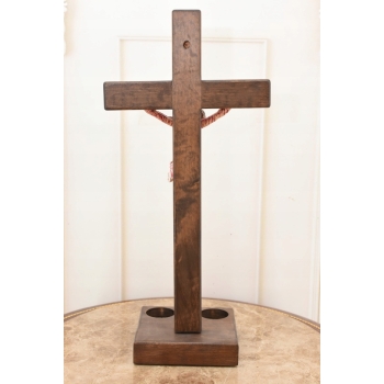 Jezus Na Krzyżu - Stojący Krzyż Pasyjny 43 cm - Serce Jezusa Biblia Religia