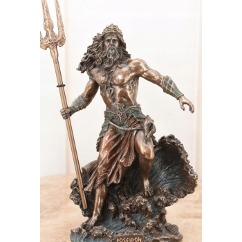 Posejdon z Trójzębem - Mitologia Bóg Mórz - Figura Rzeźba - Ozdoba