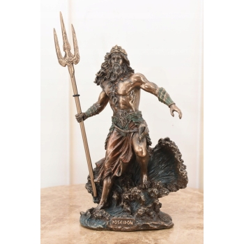 Posejdon z Trójzębem - Mitologia Bóg Mórz - Figura Rzeźba - Ozdoba
