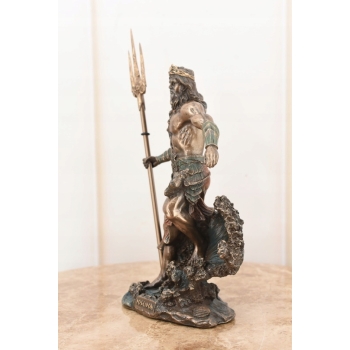 Posejdon z Trójzębem - Mitologia Bóg Mórz - Figura Rzeźba - Ozdoba