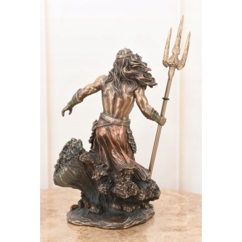 Posejdon z Trójzębem - Mitologia Bóg Mórz - Figura Rzeźba - Ozdoba