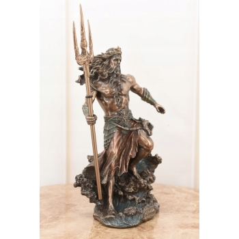 Posejdon z Trójzębem - Mitologia Bóg Mórz - Figura Rzeźba - Ozdoba