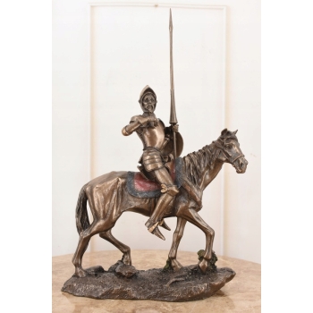 Don Kichot Na Koniu - Rycerz - Figura Rzeźba - Prezent Statuetka Ozdoba