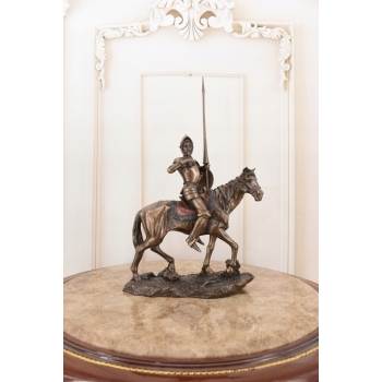 Don Kichot Na Koniu - Rycerz - Figura Rzeźba - Prezent Statuetka Ozdoba