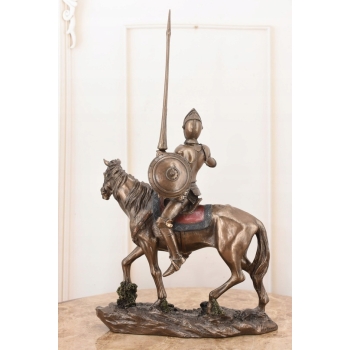 Don Kichot Na Koniu - Rycerz - Figura Rzeźba - Prezent Statuetka Ozdoba