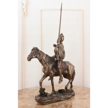 Don Kichot Na Koniu - Rycerz - Figura Rzeźba - Prezent Statuetka Ozdoba
