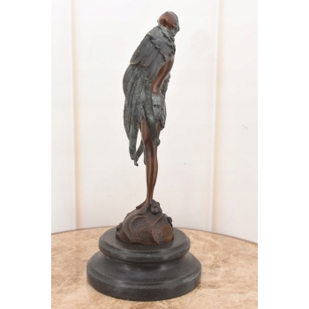 Ikar z Rozłożonymi Skrzydłami - Mityczna Ogromna Figura Rzeźba z Brązu 32cm