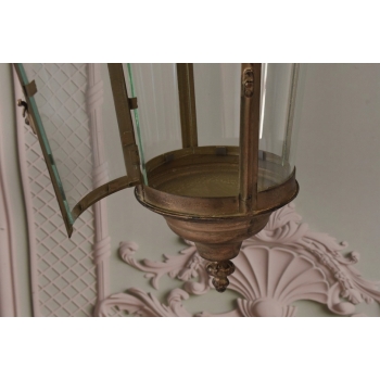 Złota Lampa Kinkiet - Latarnia Lampion - Do Zawieszenia - Szyby Ozdoba