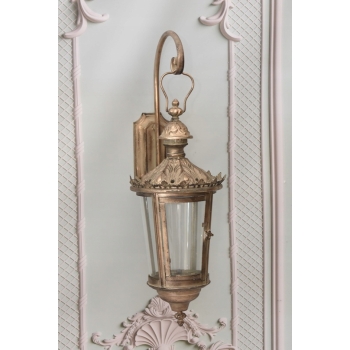 Złota Lampa Kinkiet - Latarnia Lampion - Do Zawieszenia - Szyby Ozdoba