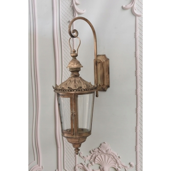 Złota Lampa Kinkiet - Latarnia Lampion - Do Zawieszenia - Szyby Ozdoba