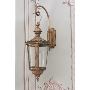 Złota Lampa Kinkiet - Latarnia Lampion - Do Zawieszenia - Szyby Ozdoba