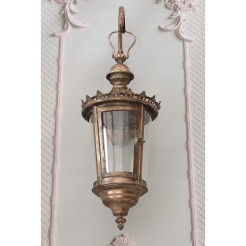 Złota Lampa Kinkiet - Latarnia Lampion - Do Zawieszenia - Szyby Ozdoba