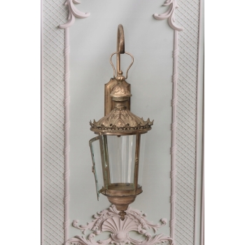 Złota Lampa Kinkiet - Latarnia Lampion - Do Zawieszenia - Szyby Ozdoba