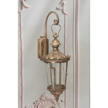 Złota Lampa Kinkiet - Latarnia Lampion - Do Zawieszenia - Szyby Ozdoba