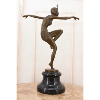 Orientalna Tancerka z Brązu - Art Deco - Kobieta - Figura Rzeźba z Brązu