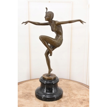 Orientalna Tancerka z Brązu - Art Deco - Kobieta - Figura Rzeźba z Brązu