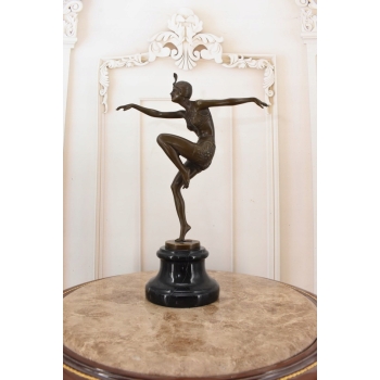 Orientalna Tancerka z Brązu - Art Deco - Kobieta - Figura Rzeźba z Brązu
