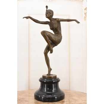 Orientalna Tancerka z Brązu - Art Deco - Kobieta - Figura Rzeźba z Brązu