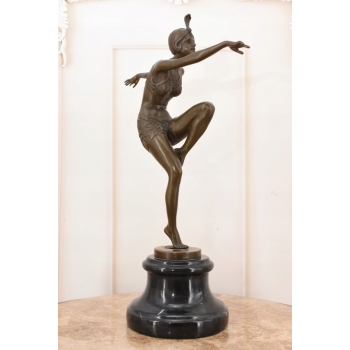Orientalna Tancerka z Brązu - Art Deco - Kobieta - Figura Rzeźba z Brązu
