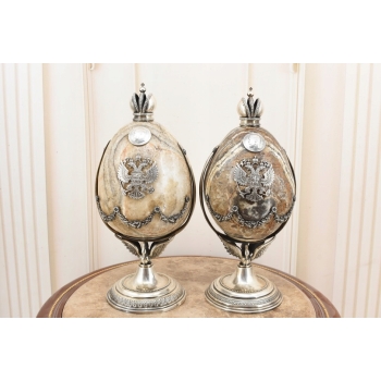 2 Carskie Jajka Męskie Damskie - Kamień Jaspis - Unikalne Carska Rosja 14kg