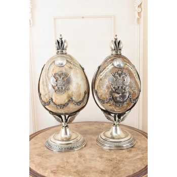 2 Carskie Jajka Męskie Damskie - Kamień Jaspis - Unikalne Carska Rosja 14kg