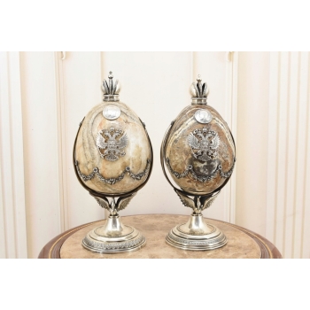 2 Carskie Jajka Męskie Damskie - Kamień Jaspis - Unikalne Carska Rosja 14kg