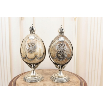 2 Carskie Jajka Męskie Damskie - Kamień Jaspis - Unikalne Carska Rosja 14kg