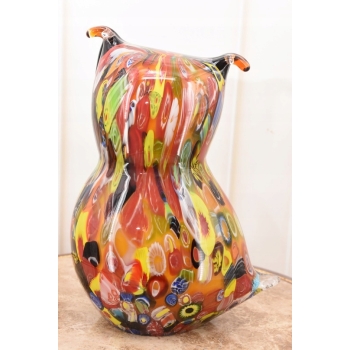 Szkło Murano Style - Kolorowa Sowa Ptak - Figura Rzeźba - Dekoracja