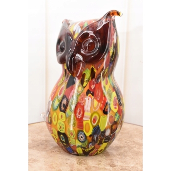 Szkło Murano Style - Kolorowa Sowa Ptak - Figura Rzeźba - Dekoracja