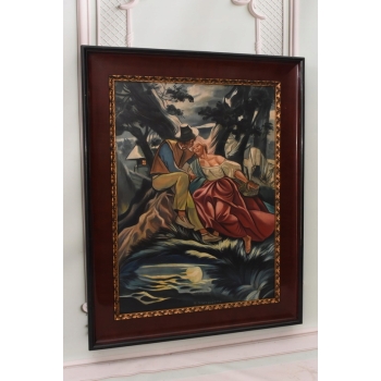 Zofia Stryjeńska - GÓRAL I GÓRALKA - Stary Obraz na Płótnie - Unikat