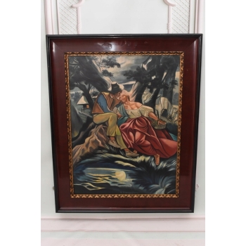 Zofia Stryjeńska - GÓRAL I GÓRALKA - Stary Obraz na Płótnie - Unikat