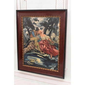 Zofia Stryjeńska - GÓRAL I GÓRALKA - Stary Obraz na Płótnie - Unikat