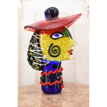 Szkło Murano GLASS - DAMA W KAPELUSZU FIGURA 30CM