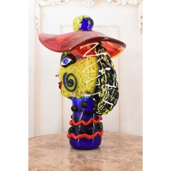 Szkło Murano GLASS - DAMA W KAPELUSZU FIGURA 30CM