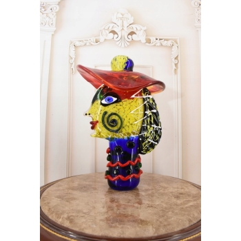 Szkło Murano GLASS - DAMA W KAPELUSZU FIGURA 30CM