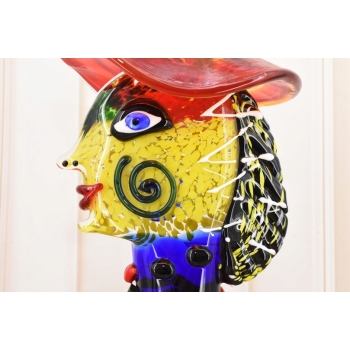 Szkło Murano GLASS - DAMA W KAPELUSZU FIGURA 30CM