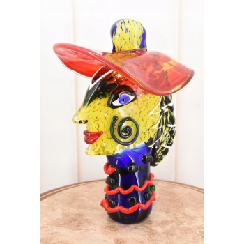 Szkło Murano GLASS - DAMA W KAPELUSZU FIGURA 30CM