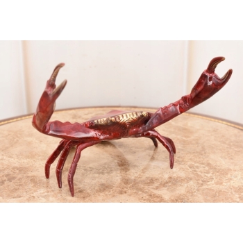 Czerwony Krab - Figura Rzeźba z Brązu - Dekoracja Prezent