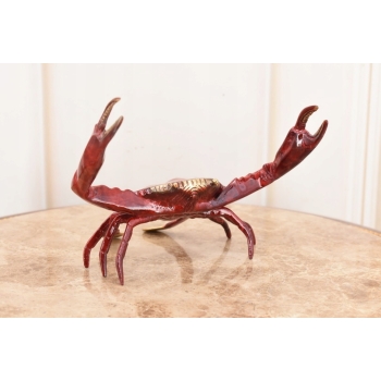 Czerwony Krab - Figura Rzeźba z Brązu - Dekoracja Prezent